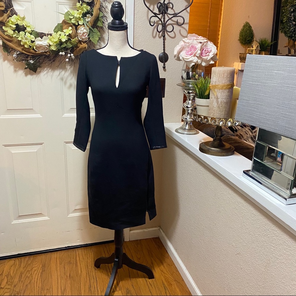Schumacher Black Magnetic Closure Midi Dress